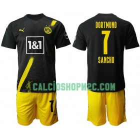 Borussia Dortmund Jadon Sancho 7 Bambino Maglia Trasferta 2020/2021 Manica Corta (+ Pantaloncini)